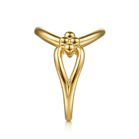 14K Yellow Gold Bujukan Link Chain Ring angle 4