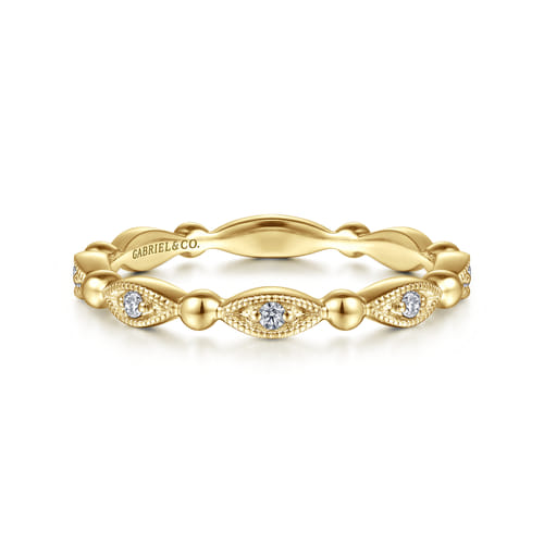 14K Yellow Gold Bujukan Marquise Station Diamond Ring 14K Yellow Gold Bujukan Marquise Station Diamond Ring