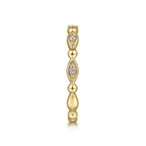 14K Yellow Gold Bujukan Marquise Station Diamond Ring 14K Yellow Gold Bujukan Marquise Station Diamond Ring