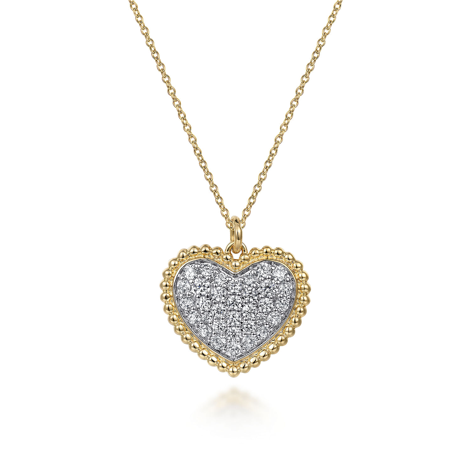 Gabriel - 14K Yellow Gold Bujukan Pavé Diamond Heart Necklace