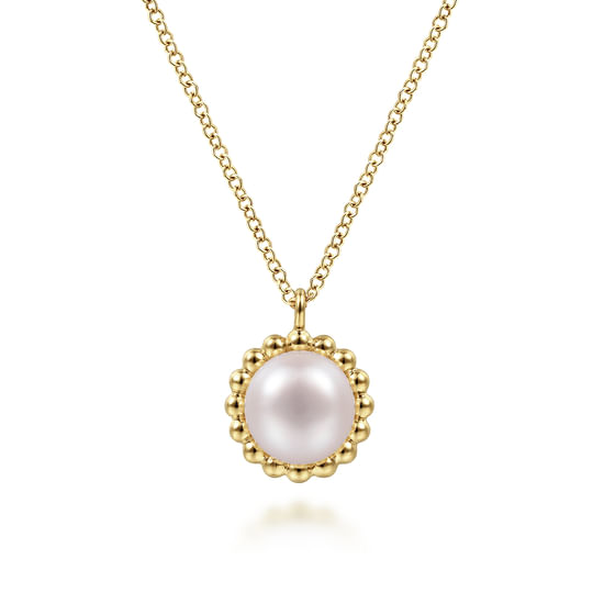 Gabriel - 14K Yellow Gold Bujukan Pearl Pendant Necklace 