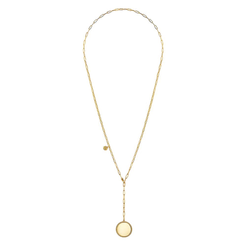 14K Yellow Gold Bujukan Pendant Hollow Chain Necklace