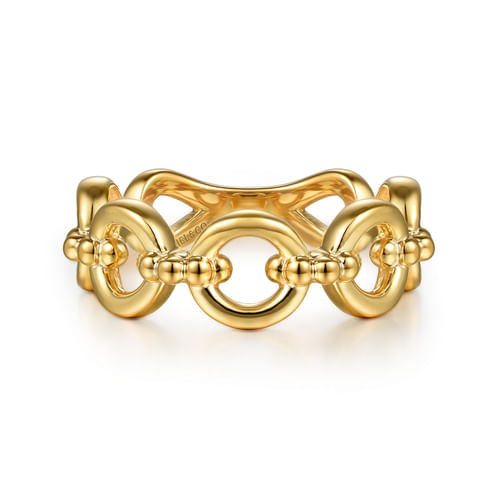 14K Yellow Gold Bujukan Round Link Bold Stackable