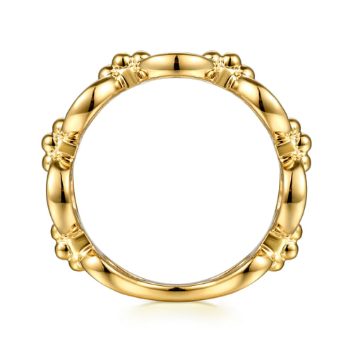 14K Yellow Gold Bujukan Round Link Bold Stackable