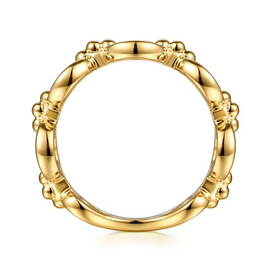 14K Yellow Gold Bujukan Round Link Bold Stackable angle 2