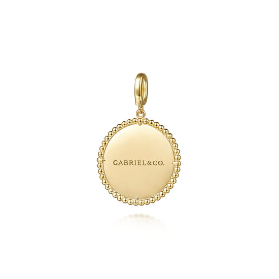 14K Yellow Gold Bujukan Round Starburst Medallion Pendant With Detachable Bail angle 2