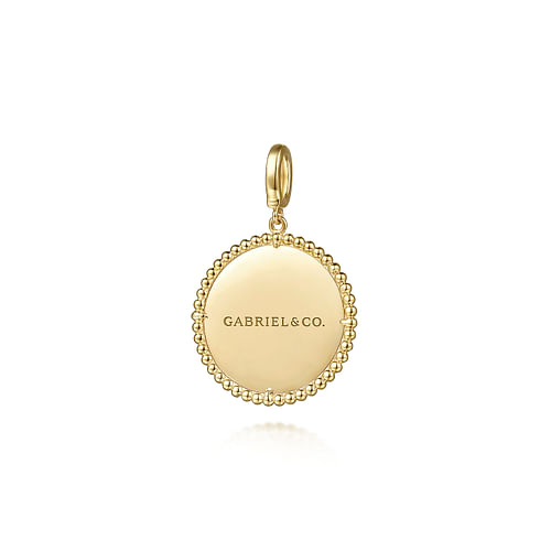 14K Yellow Gold Bujukan Round Starburst Medallion Pendant