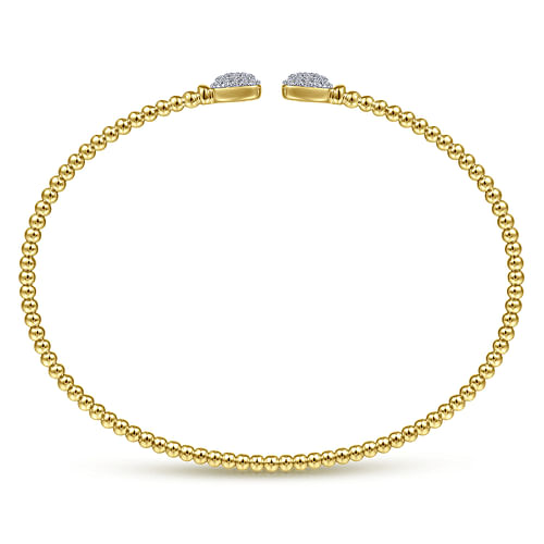 14K Yellow Gold Bujukan Split Cuff Bracelet with Pav¿ª Diamond Squares