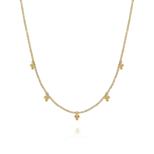 14K Yellow Gold Bujukan Station Droplet Necklace 