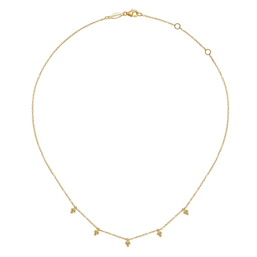 14K Yellow Gold Bujukan Station Droplet Necklace 