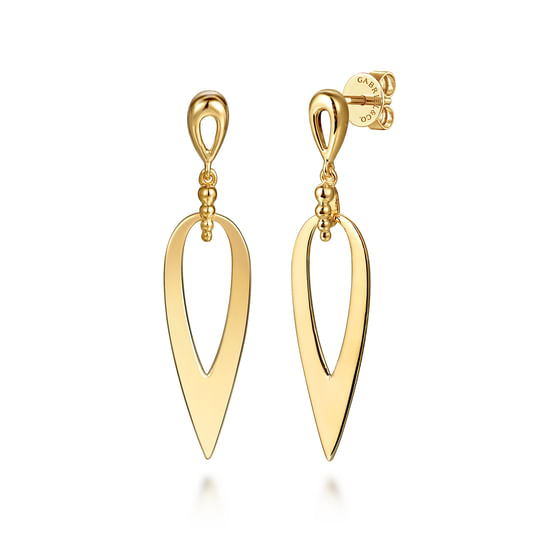 Gabriel - 14K Yellow Gold Bujukan Stud Drop Earrings