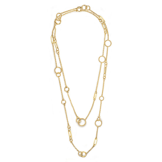 14K Yellow Gold Bujukan Transformable Layered Necklace angle 2