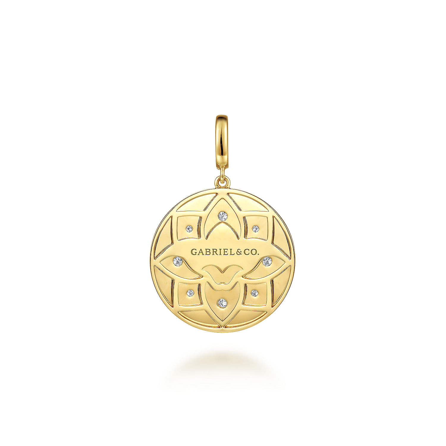 14K Yellow Gold Bujukan and Diamond Medallion Pendant
