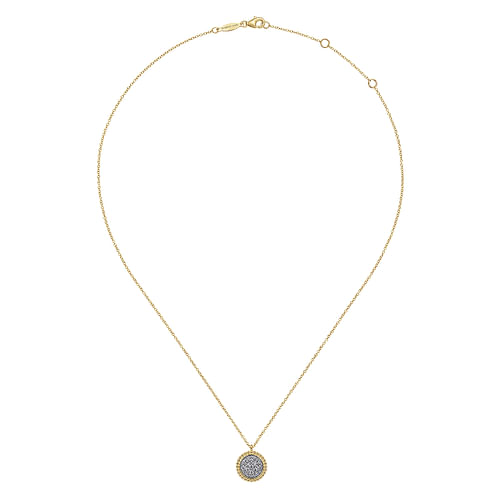 14K Yellow Gold Bujukan and Diamond Pavé Pendant Necklace