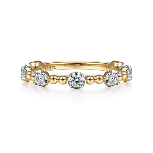 14K Yellow Gold Bujukan and Diamond Station Ring