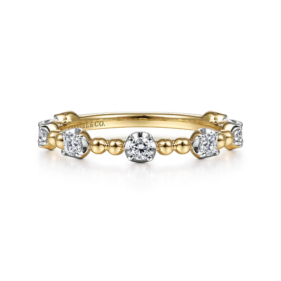 Gabriel - 14K Yellow Gold Bujukan and Diamond Station Ring