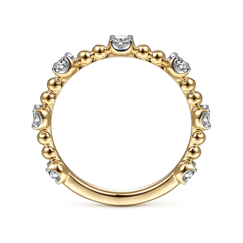 14K Yellow Gold Bujukan and Diamond Station Ring