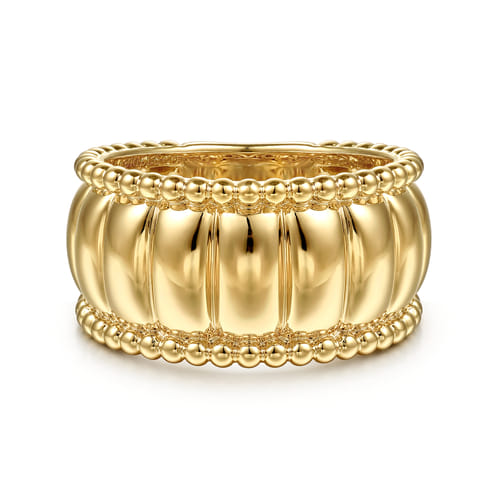 14K Yellow Gold Bujukan and Scallop Cigar Band 14K Yellow Gold Bujukan and Scallop Cigar Band