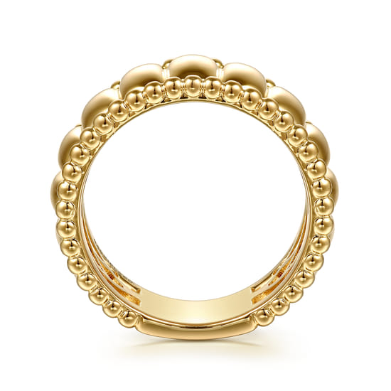 14K Yellow Gold Bujukan and Scallop Cigar Band angle 2