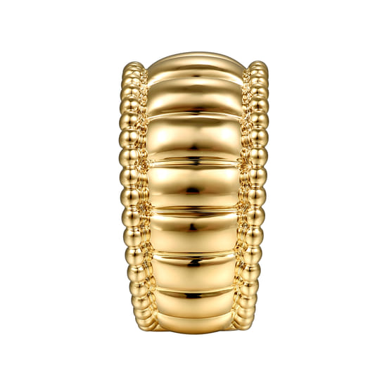 14K Yellow Gold Bujukan and Scallop Cigar Band angle 4
