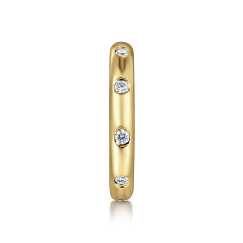 14K Yellow Gold Burnish Set Diamond Eternity Band