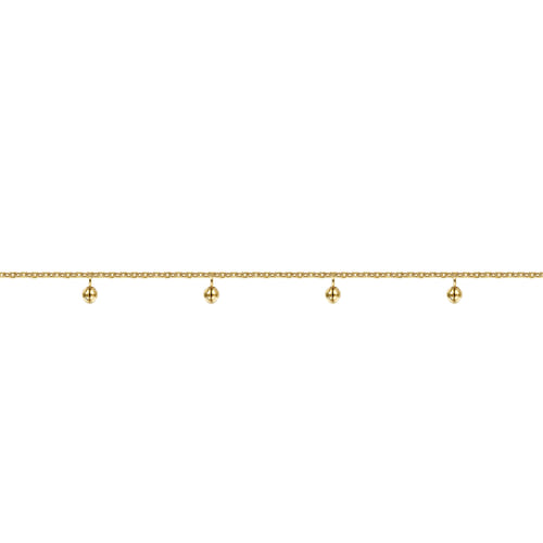 14K Yellow Gold Chain Bracelet with Metal Bead Drops