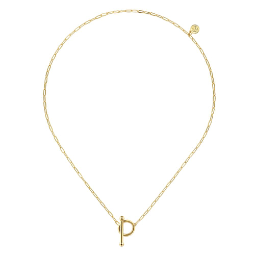 14K Yellow Gold Chain Necklace with Toggle 