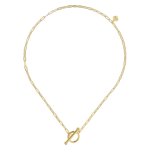 14K Yellow Gold Chain Necklace with Toggle 