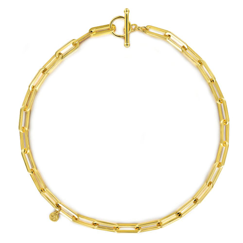 14K Yellow Gold Chain Necklace with Toggle 