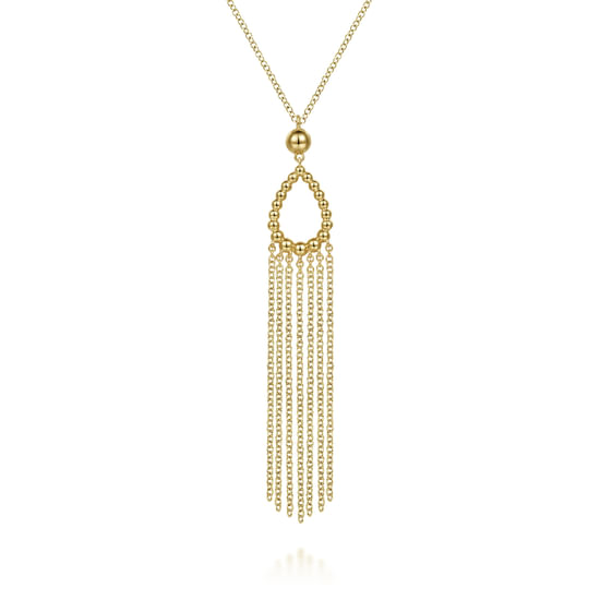 Gabriel - 14K Yellow Gold Chain Tassel Pendant Necklace