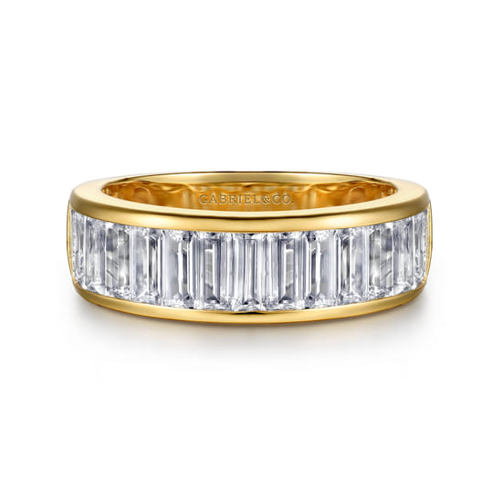 14K Yellow Gold Channel Baguette Diamond Anniversary Band
