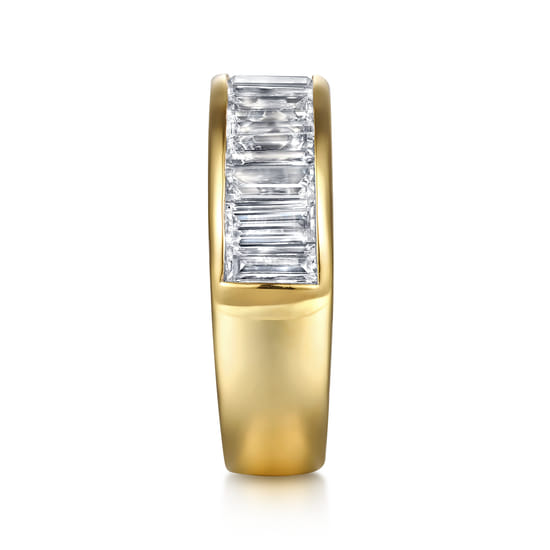 14K Yellow Gold Channel Baguette Diamond Anniversary Band angle 4