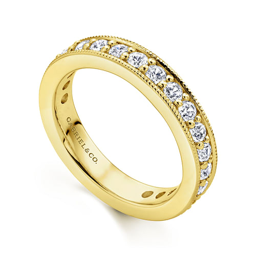 14K Yellow Gold Channel Prong Set Diamond Eternity Band