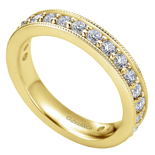 14K Yellow Gold Channel Prong Set Diamond Eternity Band