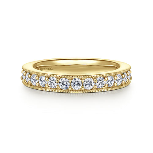 14K Yellow Gold Channel Prong Set Diamond Eternity Band