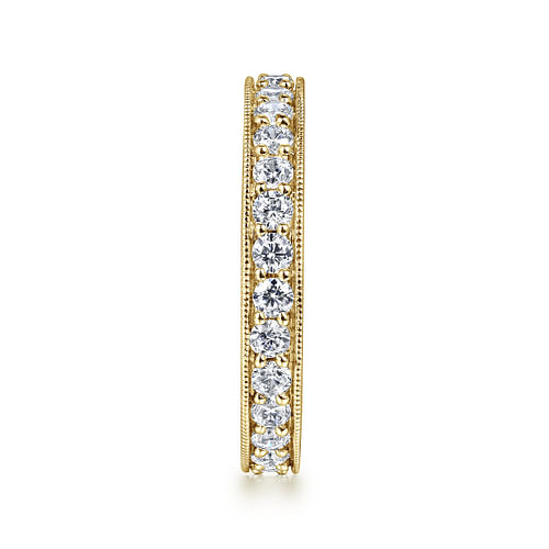 14K Yellow Gold Channel Prong Set Diamond Eternity Band