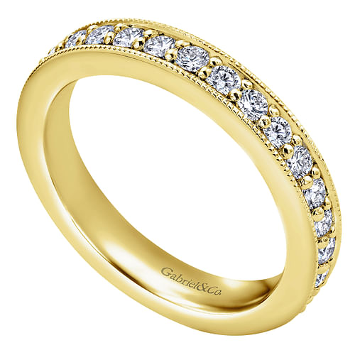 14K Yellow Gold Channel Prong Set Diamond Eternity Band