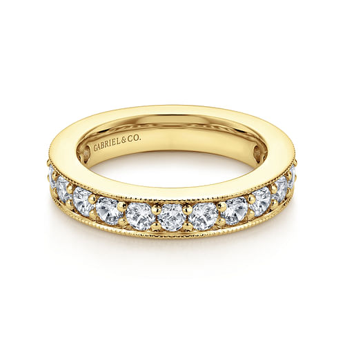 14K Yellow Gold Channel Prong Set Diamond Eternity Band