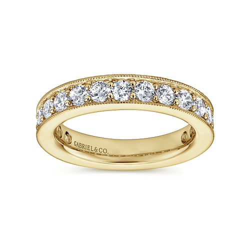 14K Yellow Gold Channel Prong Set Diamond Eternity Band