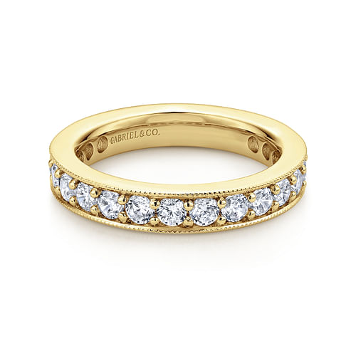 14K Yellow Gold Channel Prong Set Diamond Eternity Band