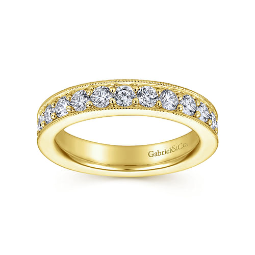 14K Yellow Gold Channel Prong Set Diamond Eternity Band