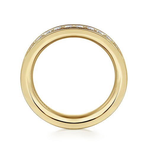 14K Yellow Gold Channel Prong Set Diamond Eternity Band