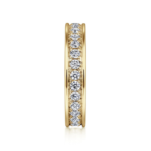 14K Yellow Gold Channel Prong Set Diamond Eternity Band