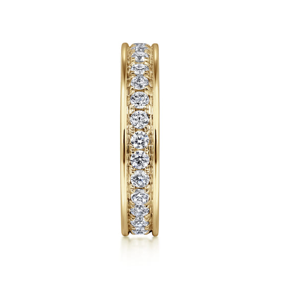 14K Yellow Gold Channel Prong Set Diamond Eternity Band angle 4