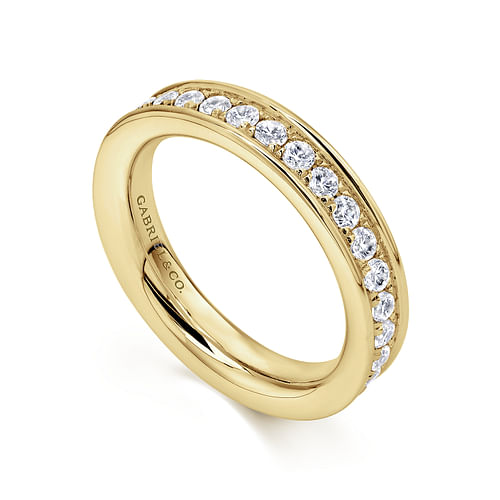 14K Yellow Gold Channel Prong Set Diamond Eternity Band