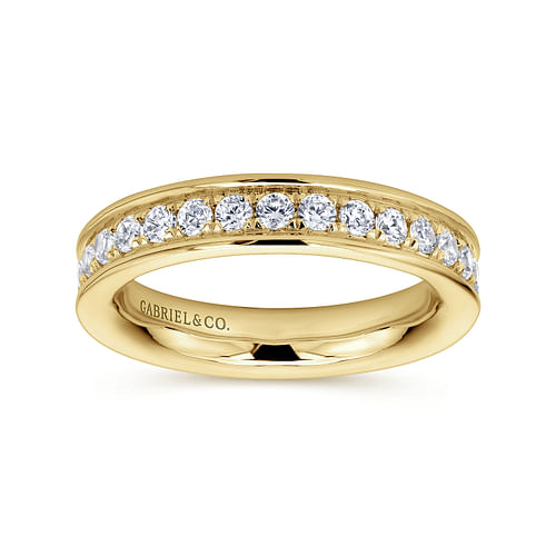 14K Yellow Gold Channel Prong Set Diamond Eternity Band