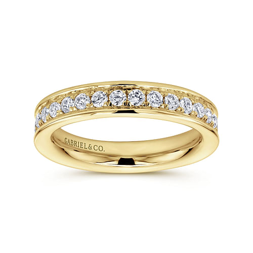 14K Yellow Gold Channel Prong Set Diamond Eternity Band