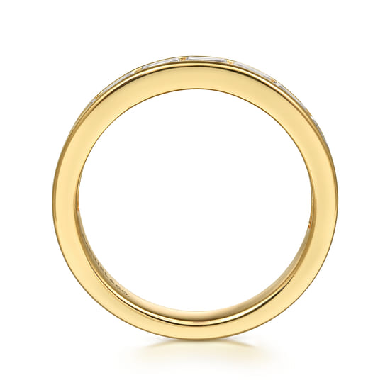 14K Yellow Gold Channel Set Baguette Diamond Anniversary Band angle 2