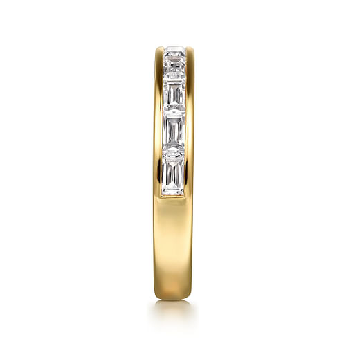 14K Yellow Gold Channel Set Baguette Diamond Anniversary Band