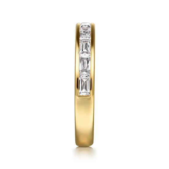 14K Yellow Gold Channel Set Baguette Diamond Anniversary Band angle 4